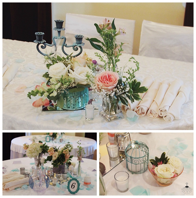 little miss lovely // ocean city md wedding florist // coconut malorie reception // shabby chic centerpieces