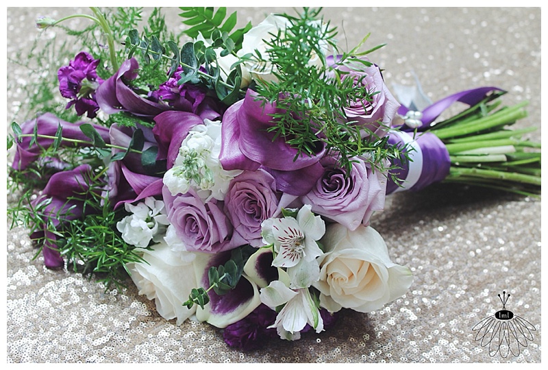 little miss lovely // berlin md wedding florist // cascading wisteria and silver wedding bouquet