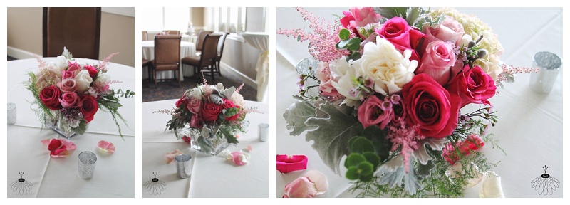 little miss lovely // ocean city maryland wedding florist lighthouse sound centerpieces white pink grey