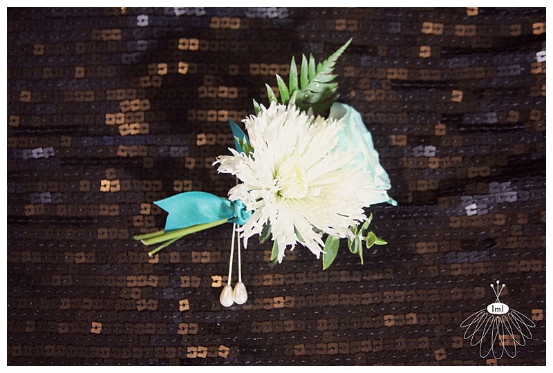 teal & white boutonnieres // little miss lovely berlin md florist