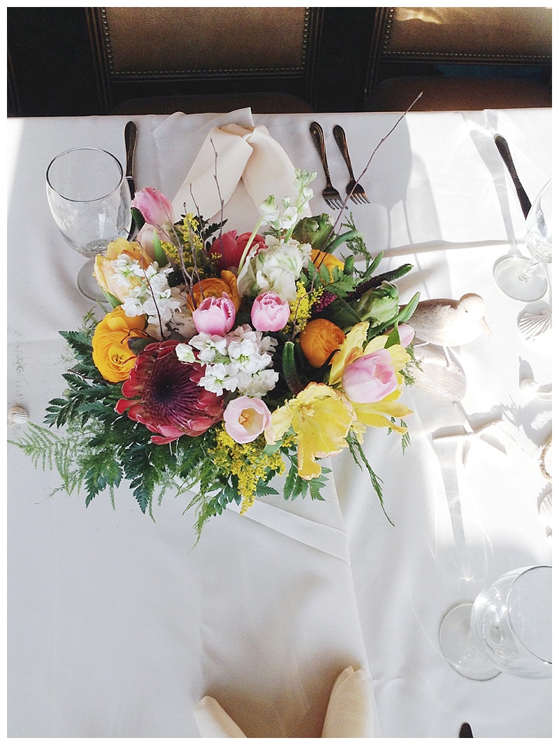 little miss lovely floral design // ocean city maryland wedding florist // peony and tulip wedding centerpiece // lighthouse sound restaurant wedding reception
