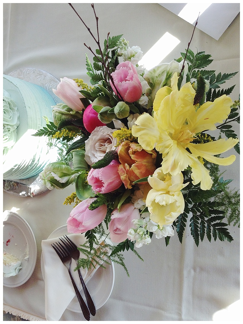 little miss lovely floral design // ocean city maryland wedding florist // peony and tulip wedding centerpiece // lighthouse sound restaurant wedding reception