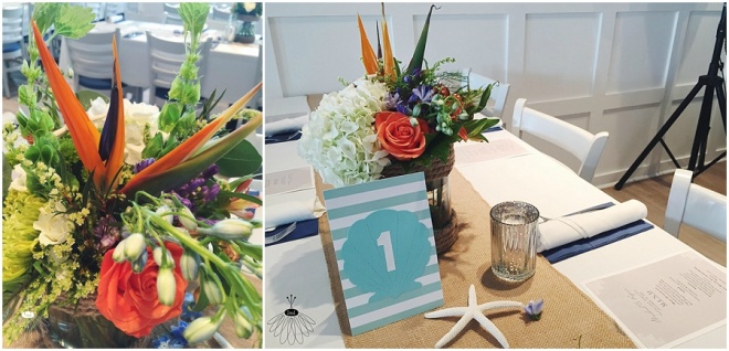 little miss lovely floral design // ocean city maryland wedding florist // watermans seafood restaurant wedding reception