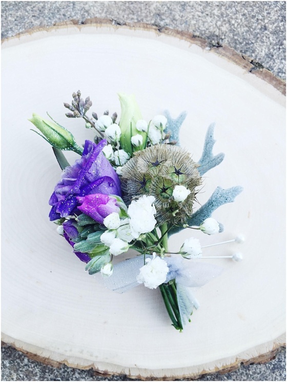 little miss lovely floral design // mermaid themed wedding // golden sands ocean city maryland // boutonniere